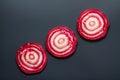 Sliced raw Ã¢â¬â¹Ã¢â¬â¹beetroot on black background Royalty Free Stock Photo